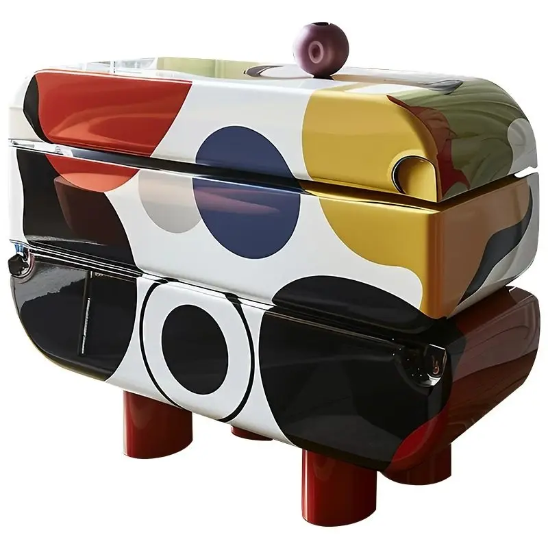 

Joint Pop Art Decoration Locker, Original Design Painted Art Entrance Cabinet W6