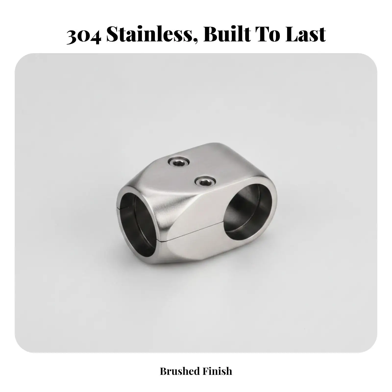 Round Tube Connector Fitting 304 Stainless Steel Double Ended Pipe Joiner for Display Rack Handrail Build