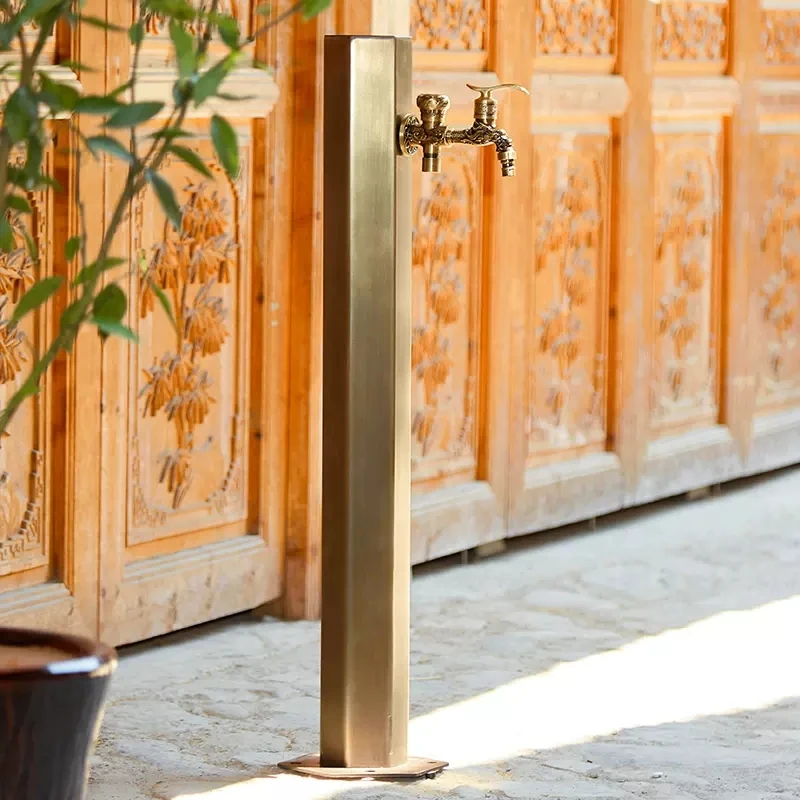 

Garden Faucet Floor Decked Outdoor Faucet Stainless Steel Brass Material Tap Anti Cold Wash Machining Faucet Set