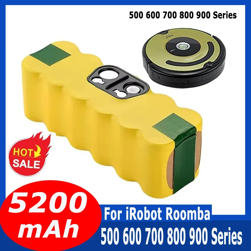 Para Roomba batería 14,4 V 5200mAh batería de aspiradora para iRobot Roomba 500 600 700 800 900 595 620 650 780 baterías de iones de litio