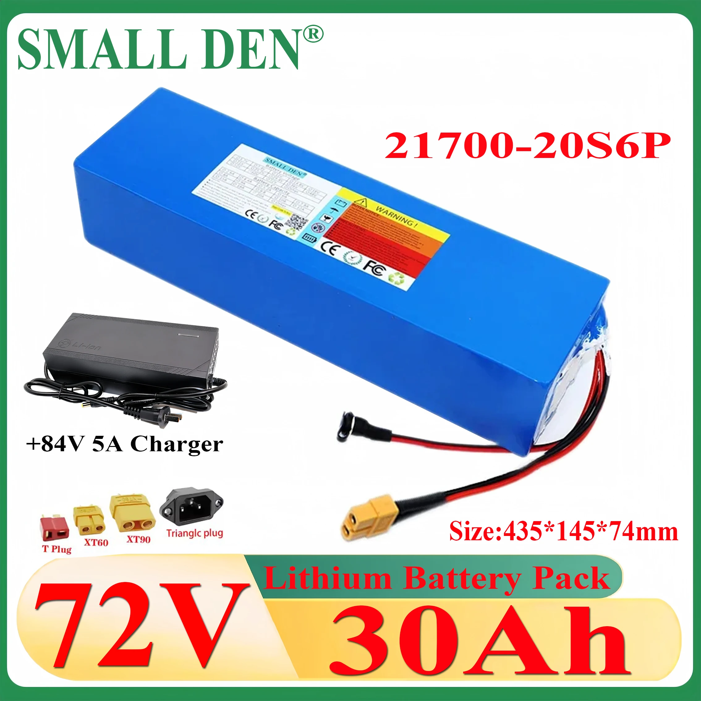 New 72V 30Ah 21700 lithium battery pack 20S6P 84V 40A BMS 750W 1000W 3000W suitable for high-power batteries+84V 5A charger