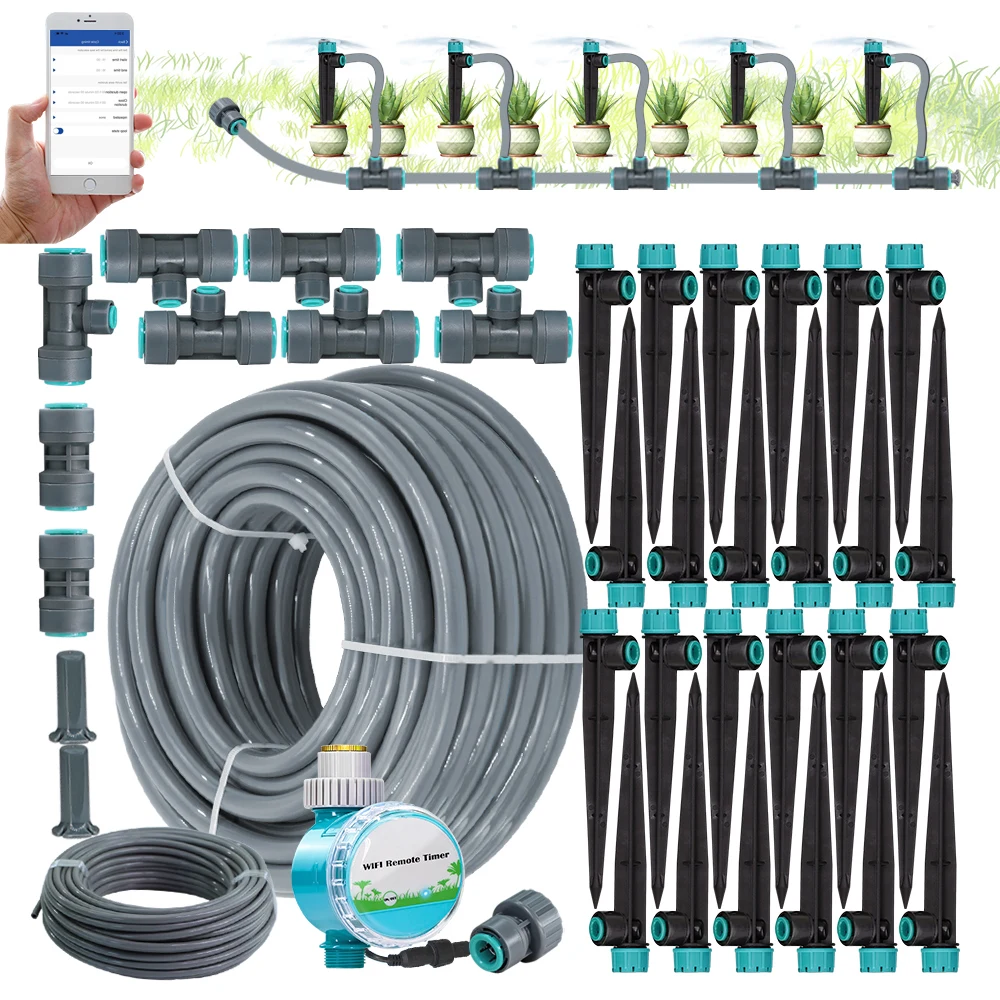 

High-Quality 16mm PE Hose 8-Hole Adjustable Nozzle Drip Watering System for Garden Lawn Pot Plants 13cm Sprinkler Irrigation Kit