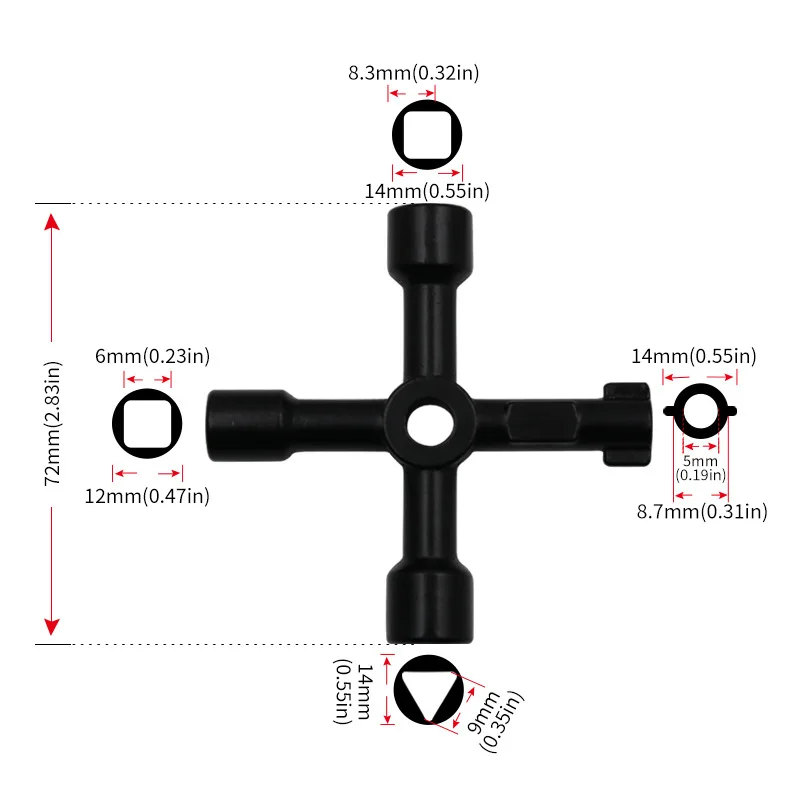 Llave multifunción Phillips de 4 vías, llave triangular interna Universal, herramientas de reparación multifunción de alta calidad, herramientas manuales