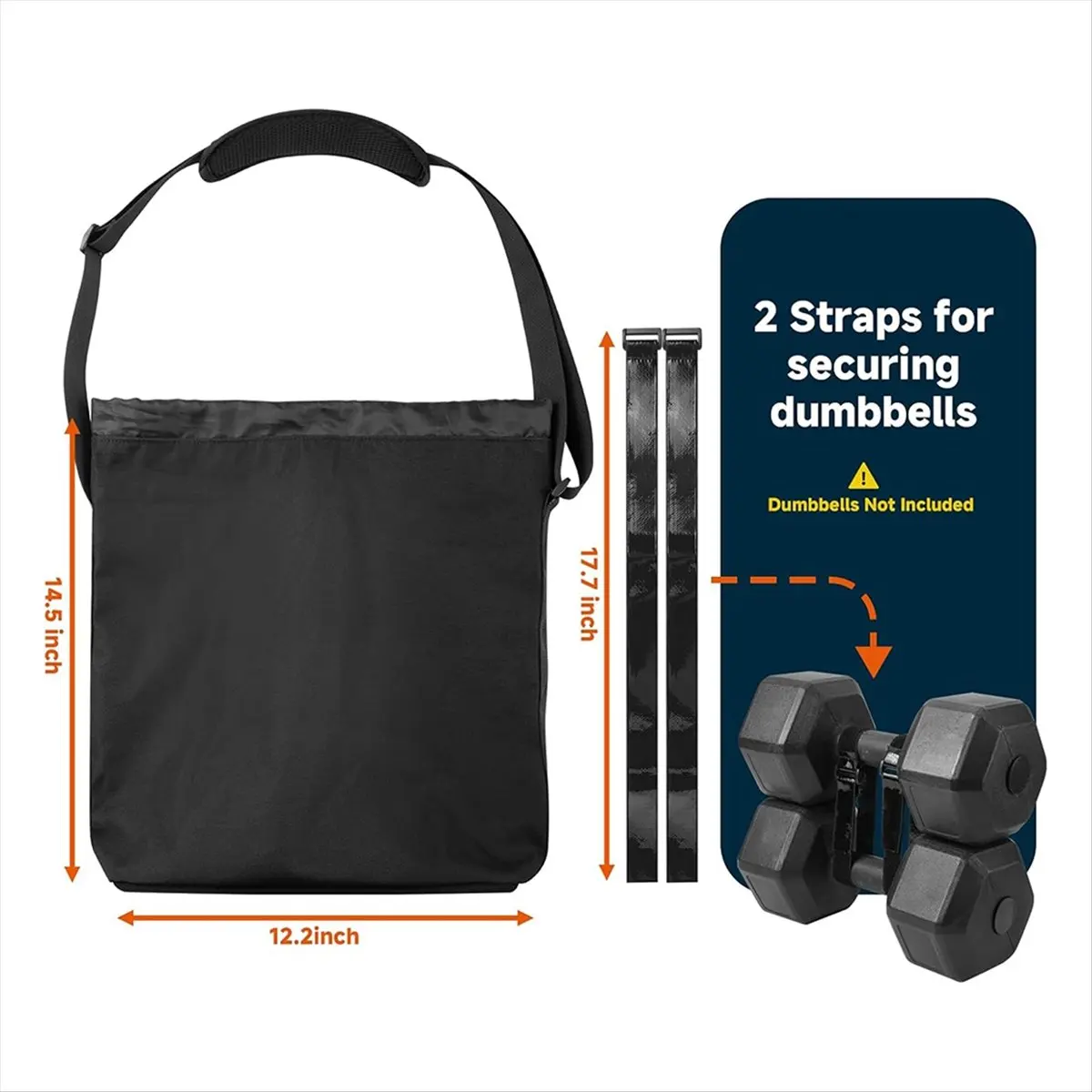 

Сумка для переноски гантелей ABJV с регулируемым ремешком, портативная сумка для хранения гантелей для фитнеса, сумка через плечо для спортзала с мягкой подкладкой