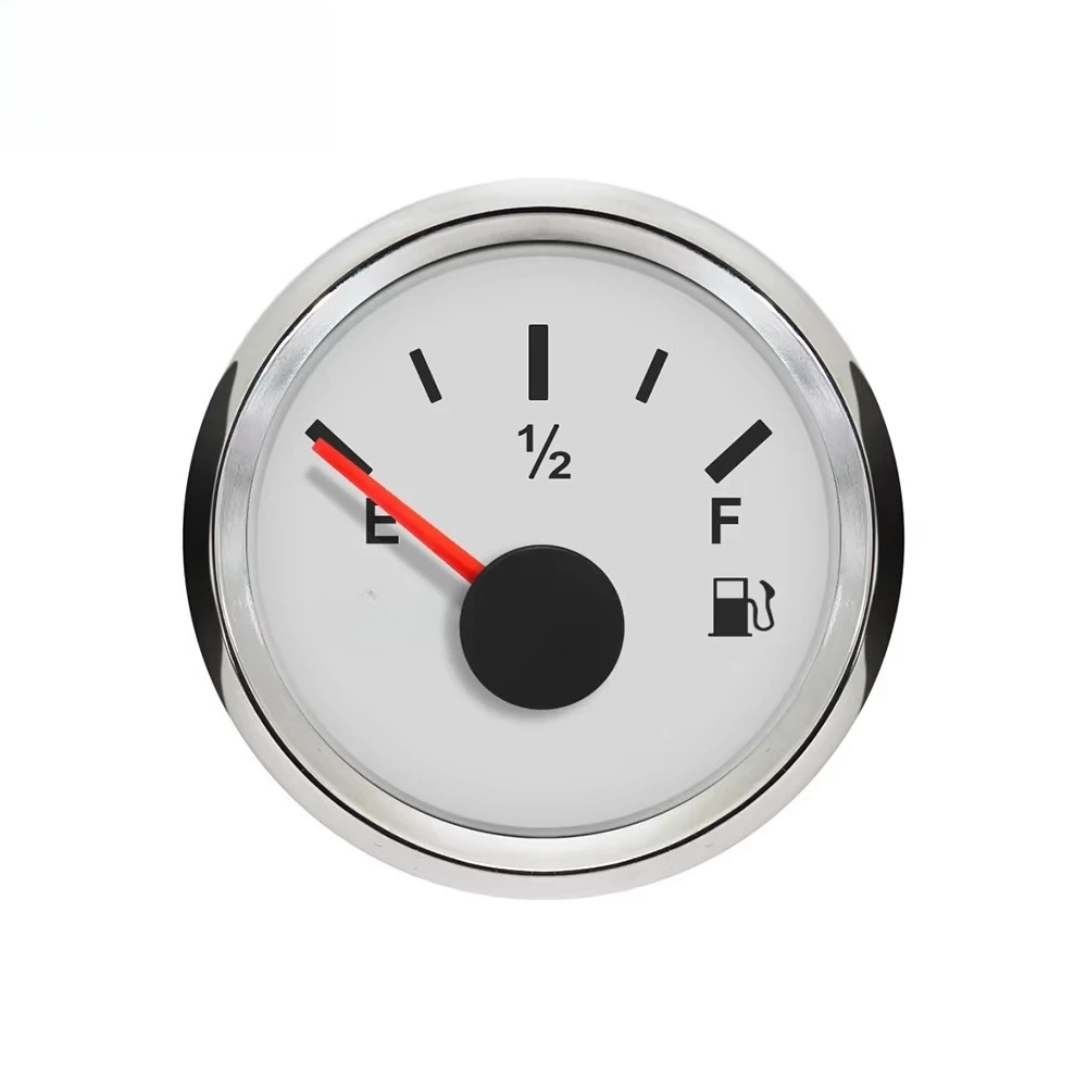 52mm Fuel Level Gauge Oil Indicator Meter 0-5V Signal With Red Backlight Universal for Car Van Vessels Yachts