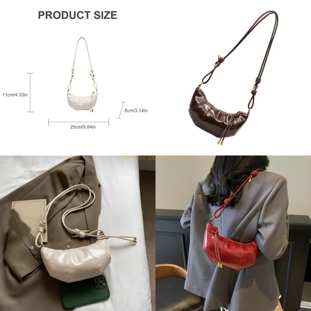 

X90D PU Leather Shoulder Bag for Women Trendy Dumplings Bag Crossbody Bag Simple Commuting Bag Fashionable Bag