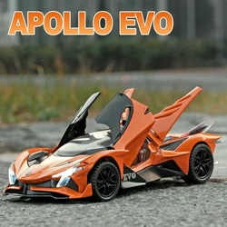 Modelo de coche de aleación Apollo Project EVO, juguete fundido a presión, Metal, tirar hacia atrás, sonido y luz, vehículo de juguete para niños, 1:32