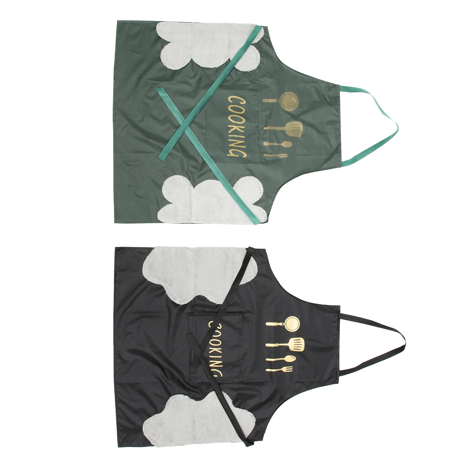 2 pçs avental à prova dwaterproof água avental de cozinha à prova de óleo resistente ao desgaste lavável para cozinhar grelhar churrasco arte artesanato presente das mulheres dos homens