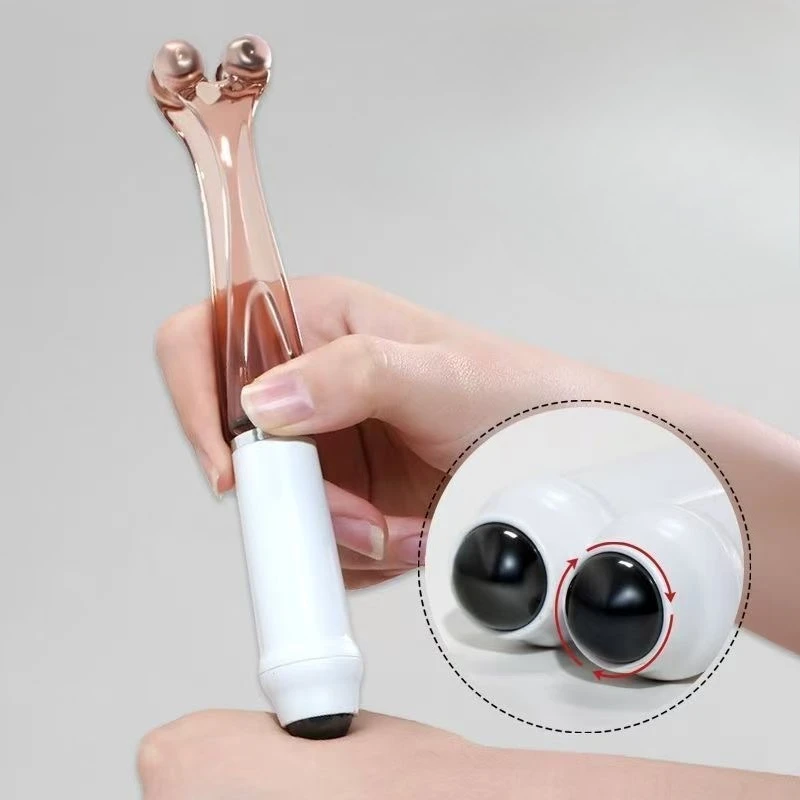 1개 휴대용 손가락 마사지기 더블 헤드 손 관절 지압 마사지 5구슬 이완 손가락 피로 해소 건강 관리 도구