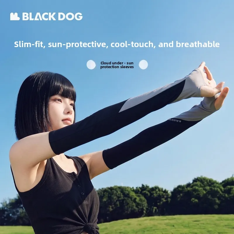 BLACK DOG Sun Protection Sleeves, Glacier Blue Cooling Arm Sleeves, Thin Lightweight Breathable UV Cover for Cycling Running