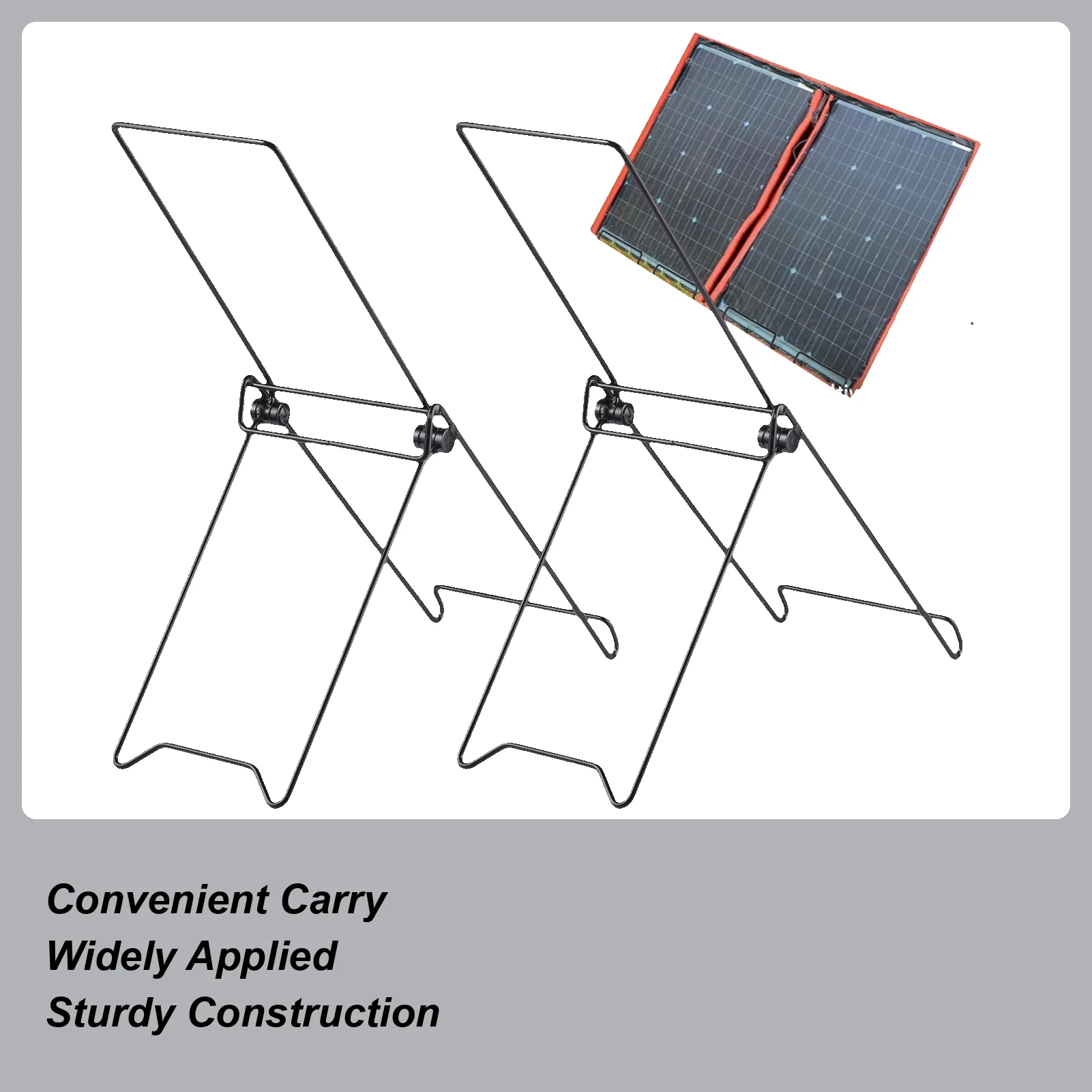 

2 Pieces Solar Mount Portable Folding Solar Panel Rack Foldable Rack Metal Quick No Installation Wind Power Accessories
