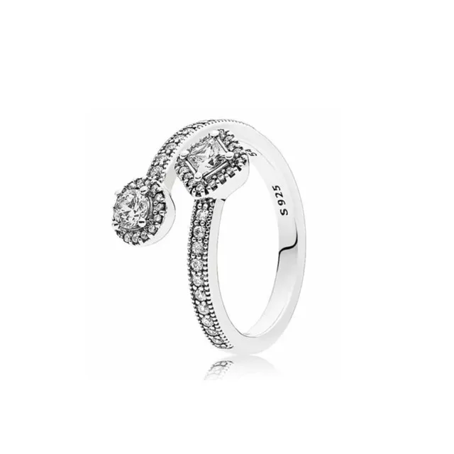 Women's Shining Zircon Adjustable 925 Sterling Silver Ring