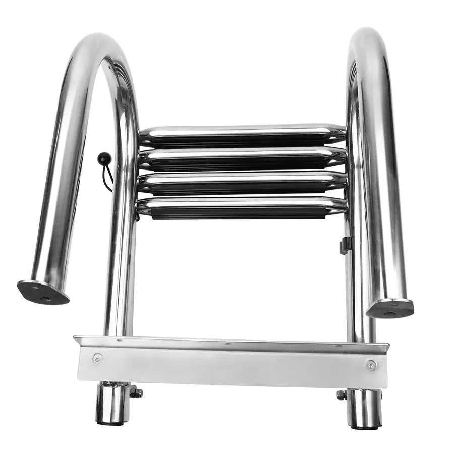 Boat Ladder 4 Step Concealed Folding Handrail Telescopic Hanging Ladder Stainless Steel Marine Hardware Boat Accessories