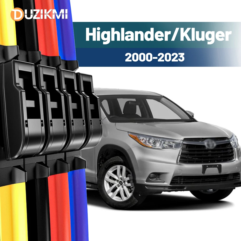 

Для Toyota Highlander Kluger 2000-2023 2015 2016 2017 2018 2019 2020 2021 2 шт. щетки стеклоочистителя переднего стекла красный синий