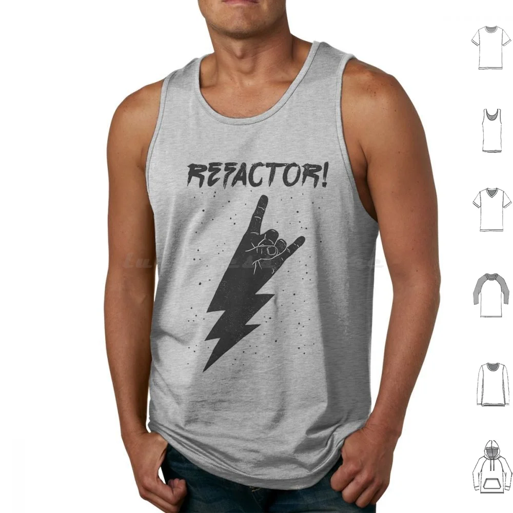 Refactor Tank Tops Vest Sleeveless Refactor Developer Coding Computer Programming Software Javascript Golang Geek Code Dev