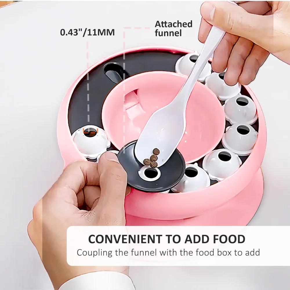 Rotating Puppy Food Dispenser Slows Pet Eating Prevents Cat Acne Chin Interactive Cat Puzzle Feeder