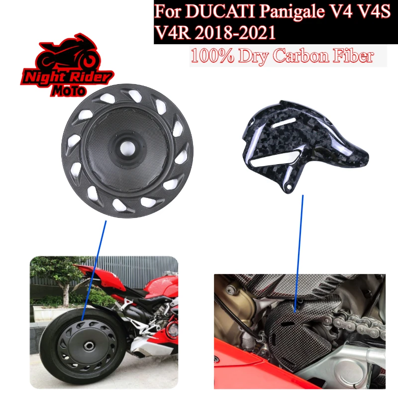 

Rear Wheel Cover Sprocket Cover Motorcycle Accessories For DUCATI Panigale V4 V4S V4R 2018-2021 Real Carbon Fiber Chain Cover