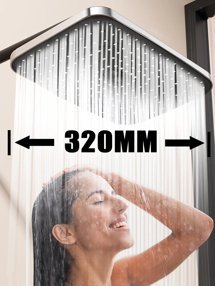 

Насадка для душа высокого давления с дождевой насадкой, 13-дюймовая большая панель, водопад, насадка для душа с большим расходом, насадка для душа для ванной комнаты с дождевой насадкой ﻿