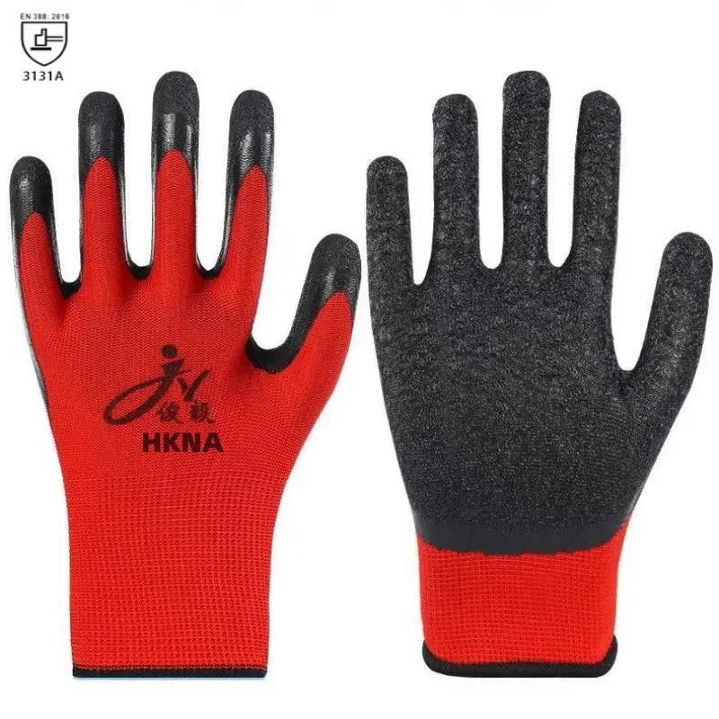 1/12 Pairs Work Gloves Crinkle Latex Coated Gloves Lightweight Fine Grip Ideal for Light Duty Work Garden Mechanism Construction