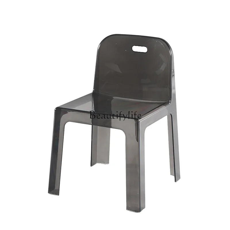 

ls 18Nordic light luxury transparent dining chair living room acrylic back chair