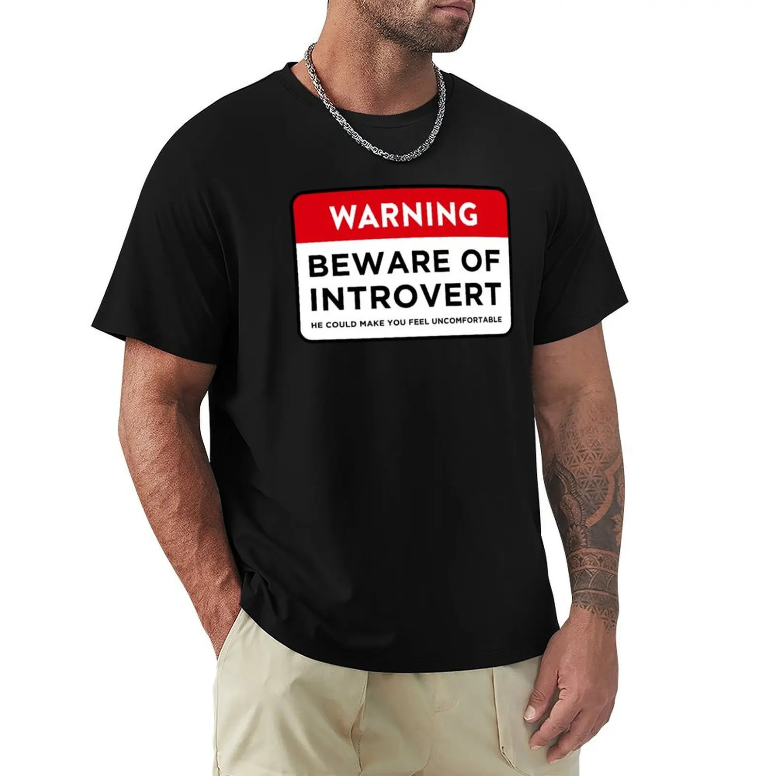 

Beware of Introvert T-Shirt shirts graphic tee plain quick-drying anime tshirt mens shirts graphic tee