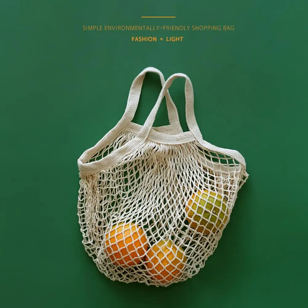 Reusable Shopping Bags Portable Net Bag Fruit Vegetable Storage Eco-friendly Cotton Foldable Mesh Bag Shopping Tote Net Bag