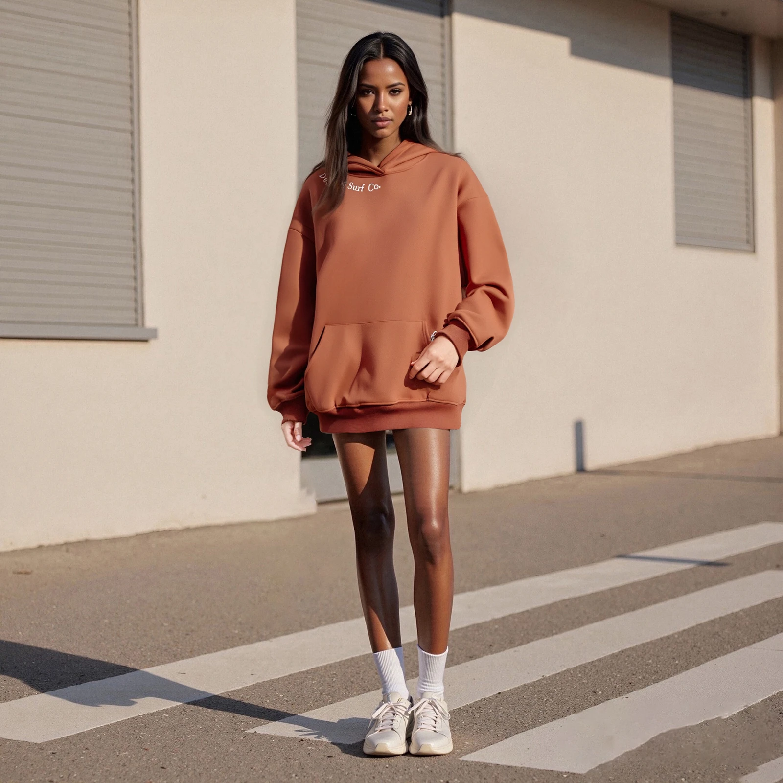 Fall Winter Casual Women's Fashion Loose Hoodies Letter Sea Elements Embroidered Hooded Long Sleeve Sweatshirts Pullovers Tops