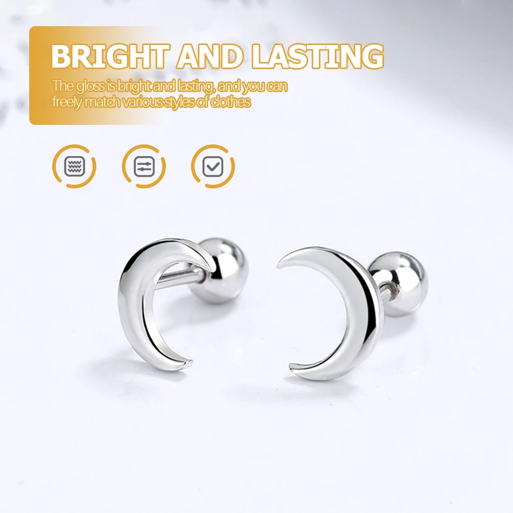 

1 set Men Stainless Steel Ear Set Simple Stylish Earrings Ear Bone Casual Daily Wear Earrings for Men Gift