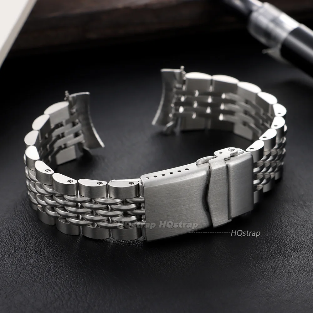 Straight/Curved End Stainless Steel Watch Strap 20mm 22mm for Jubilee SKX007/009 for Seiko Metal Bracelet Screw Link Solid Band view 3