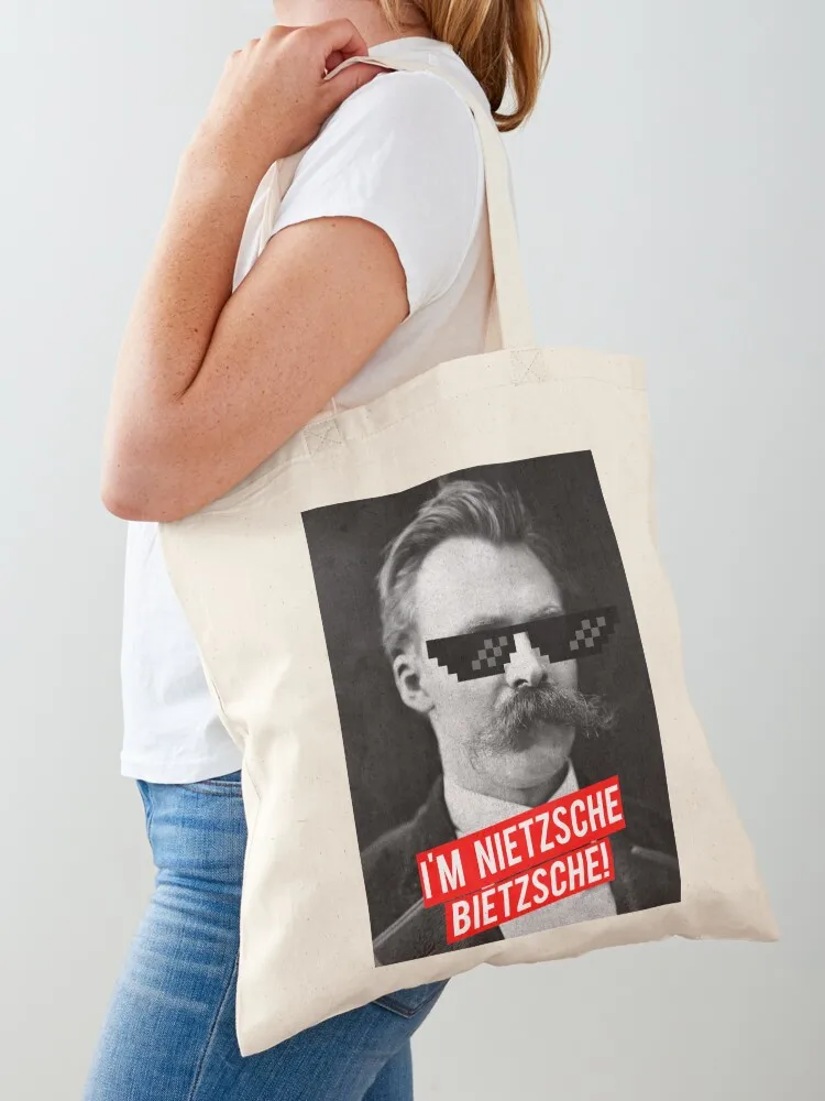 أنا NIETZSCHE، BIETZSCHE! مضحك فريدريش نيتشه اقتباس حمل حقيبة تسوق شعار المرأة حقيبة المرأة #1