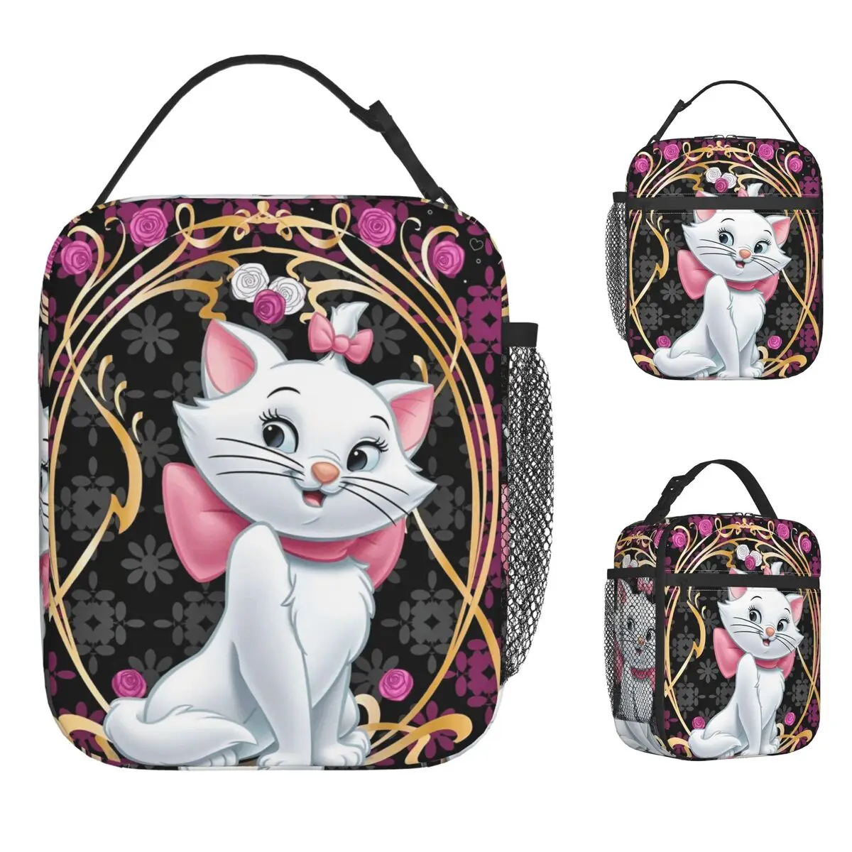 

Marie Cat Anime Insulated Lunch Bags Leakproof Reusable Cooler Bag Lunch Box Tote Beach Picnic Food Storage Bags