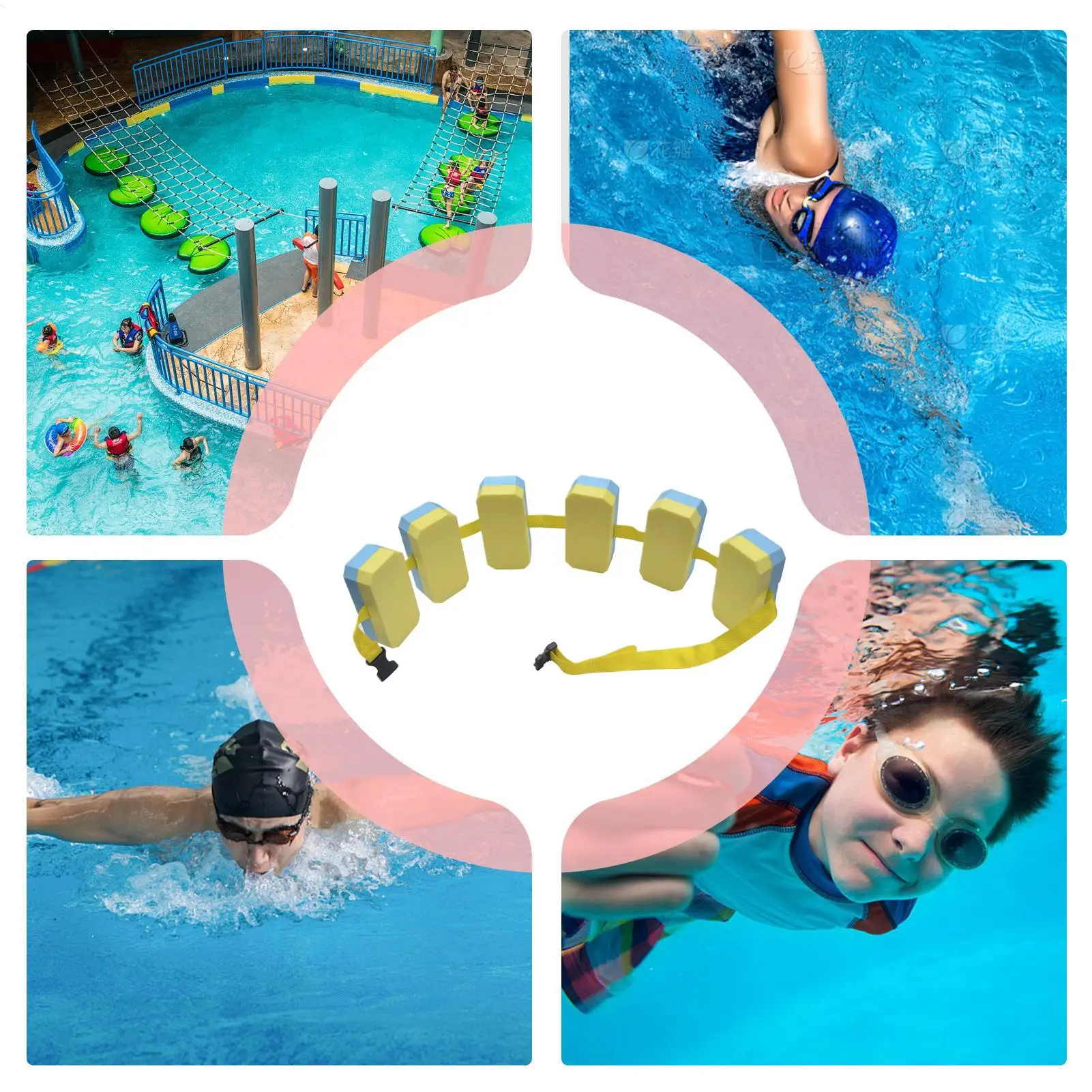 Cintura da nuoto per bambini Cintura galleggiante per allenatore di nuoto per bambini Dispositivo di galleggiamento regolabile Aiuto per l'allenamento di sicurezza per bambini Principianti