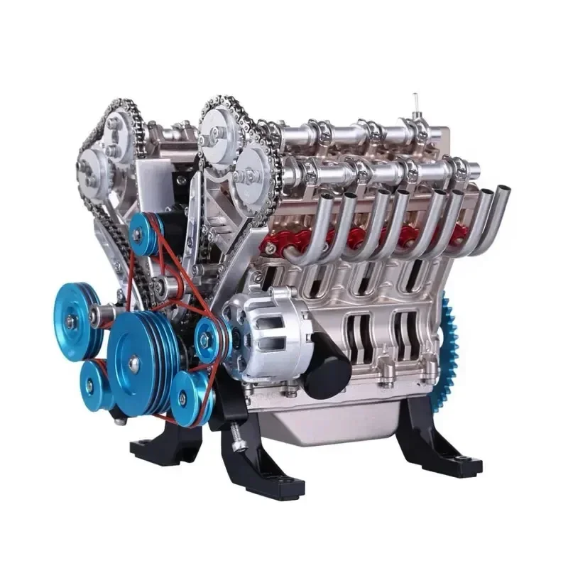 

500 + детали, технология двигателя V8, комплект металлической модели, сборка своими руками, мини-восьмицилиндровый двигатель