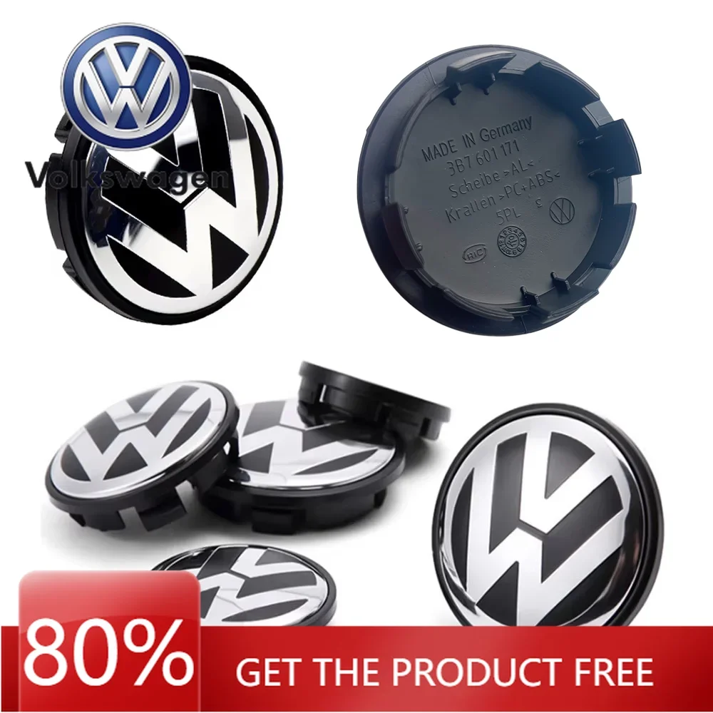 

For VOLKSWAGEN 4pcs 56mm 65mm Car Wheel Center Caps Hubcap Cover for VW Volkswagen Jetta MK5 Golf Passat styling 3B7601171 1J0