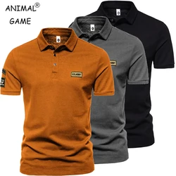 New Men Short Sleeve Tshirts Summer Breathable Embroidered Polo Shirt for Men Lightweight Solid Color Large Tops