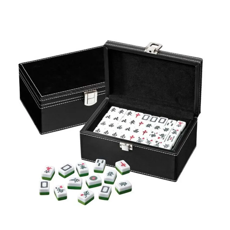 YYHC-Custom luxury American mahjong set PU leather Western-style