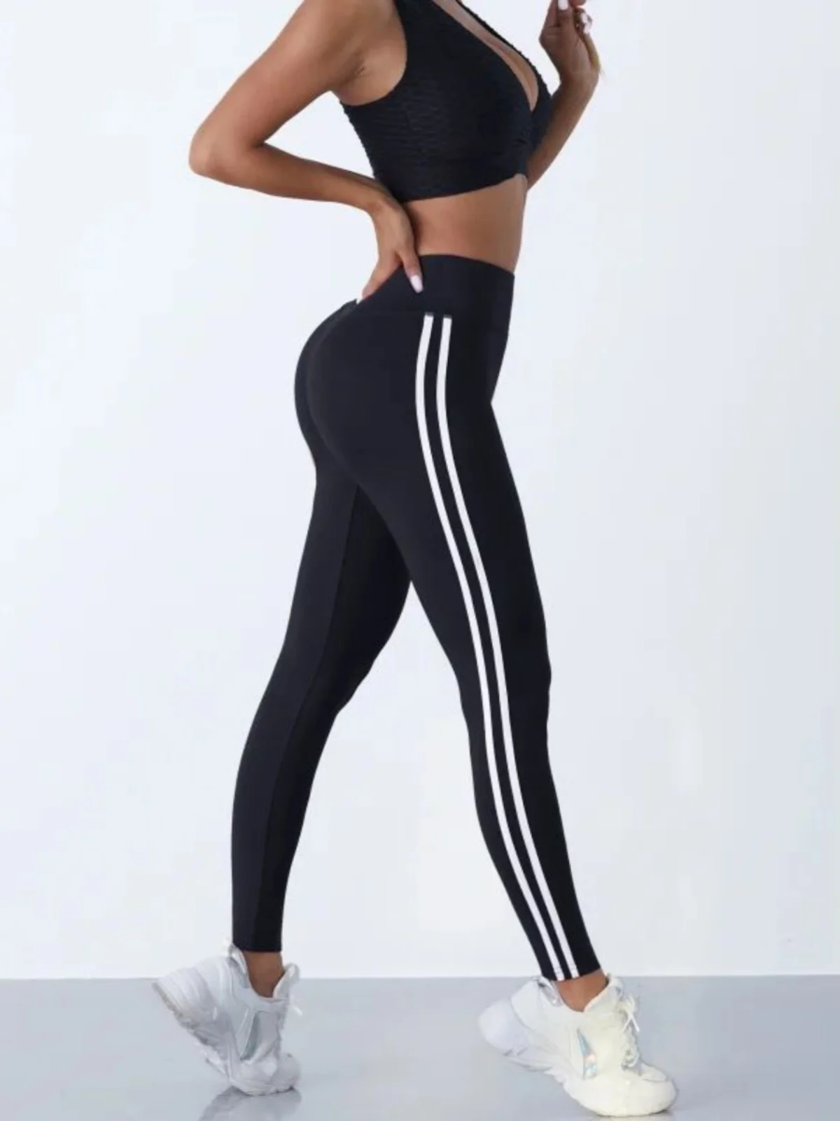 

Женские брюки-карандаш с высокой талией, в полоску, из эластичного полиэстера, сшитые из разных тканей, повседневные, уличные, удобные, мягкие