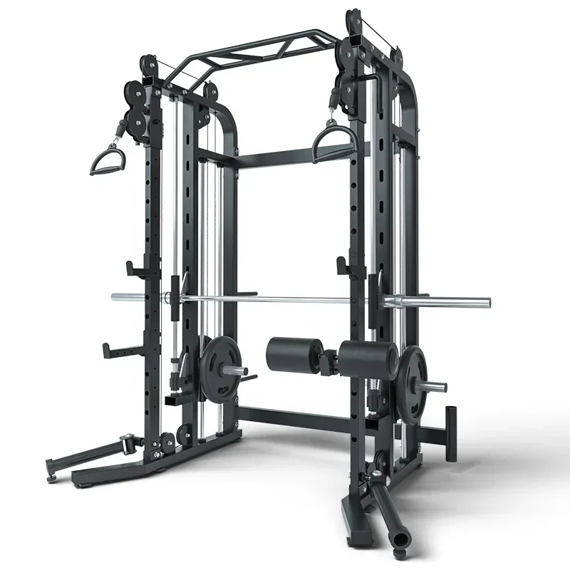 Commercial Gym Fitness Equipment Machine Multi Functional Trainer Smith Machine Free Weight Squat Rack