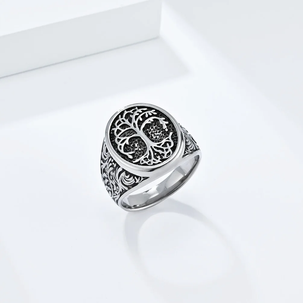 Punk Good Quality Stainless Steel The Tree of Life Celtic knot Rings Celtic Knot Myth Vintage Men Jewelry Luxury Designer