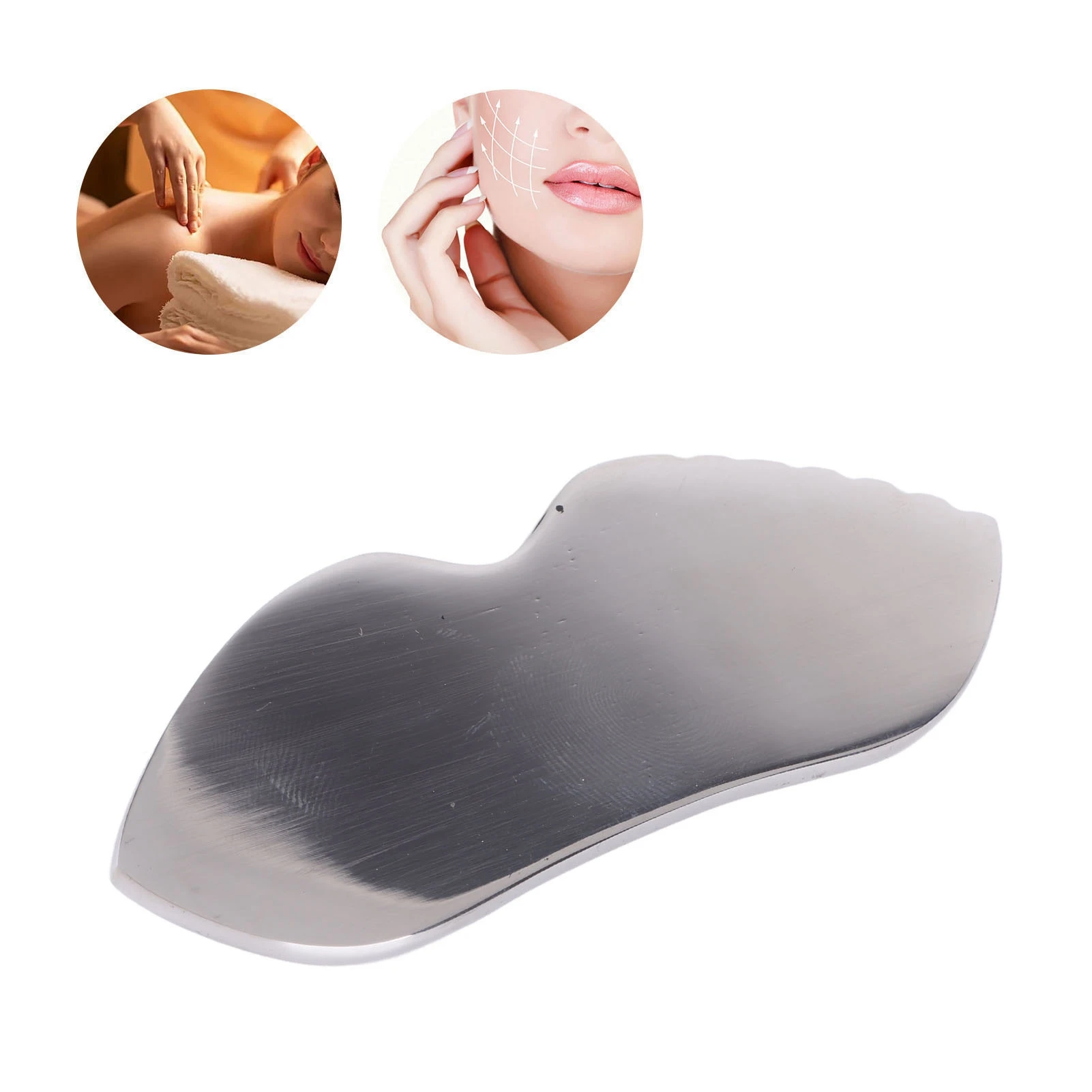 Gua Sha Massage Board Comb Edge 304 Stainless Steel Smoother Surfaces Gua Sha Tool for Soft Tissue Pain Relief Body Care