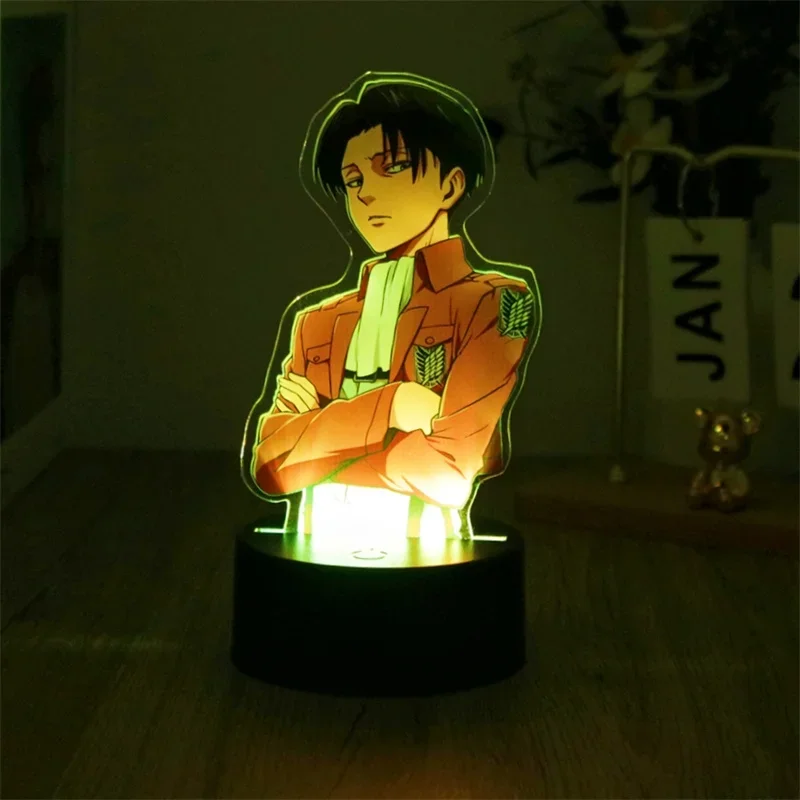 Anime Figures 3D Lamps Attack on Titan LED Night Light Cartoon Children Gifts 7 Colors Smart Touch USB Lamp Bedroom Decoration