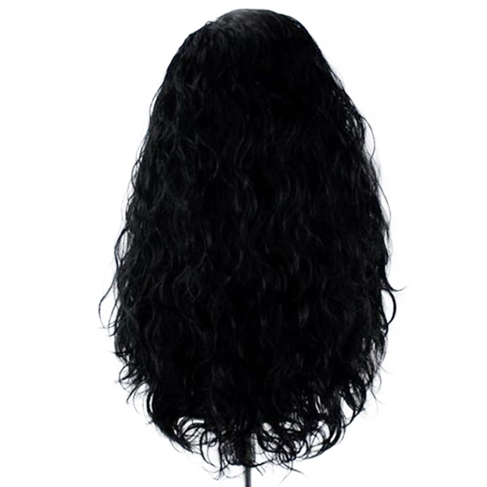 13X4 Ingwer-Synthetik-Lace-Front-Perücke, langes gewelltes schwarzes Haar, Cosplay-Spitzenperücken für Frauen, blonde hitzebeständige Faser, leimlose Perücke – Detail 6