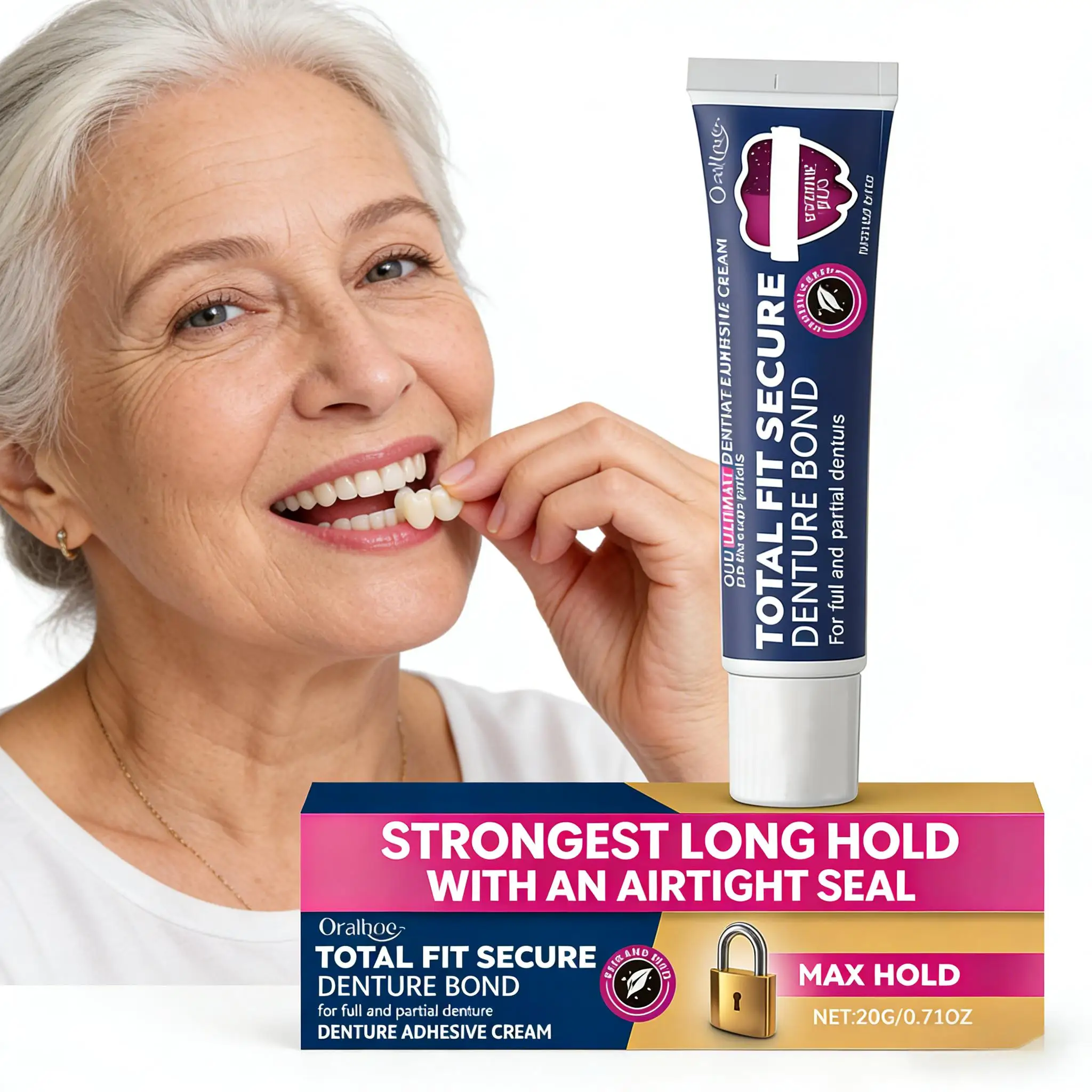 Professional Denture Adhesive Cream Prevent Loosen Thermoplastic Relief Gum Pain Cushion Friction Fixed Denture False Teeth Glue
