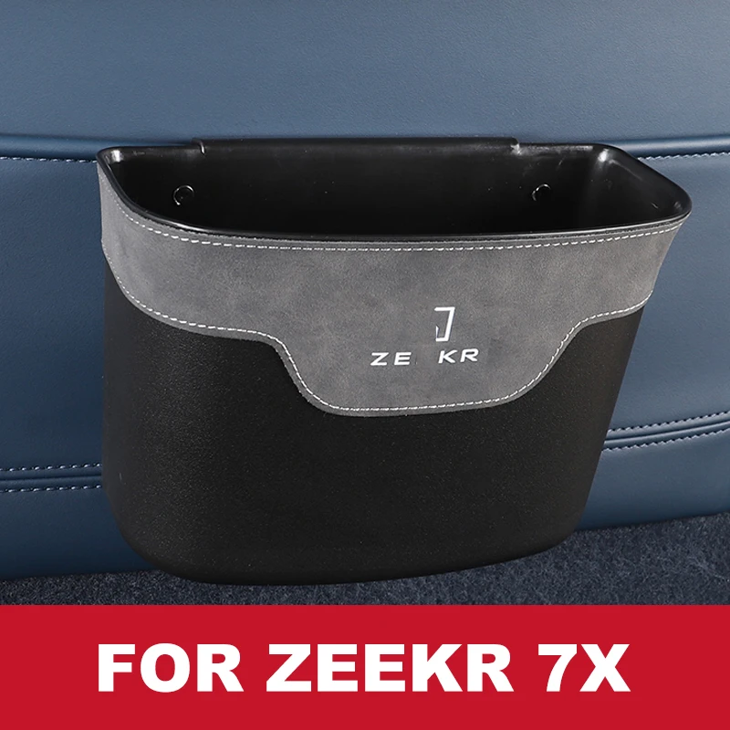 Suede Car Trash Can Storage Organizer Garbage Bin Rubbish Holder For Zeekr 7X 2025 For Zeekr 001 007 X 2023 2024 2025