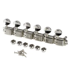 FLEOR Set of Nickel Silver 6-in-line Vintage Electric Guitar Machine Heads Tuners Tuning Keys Pegs 6R Guitar Accessories