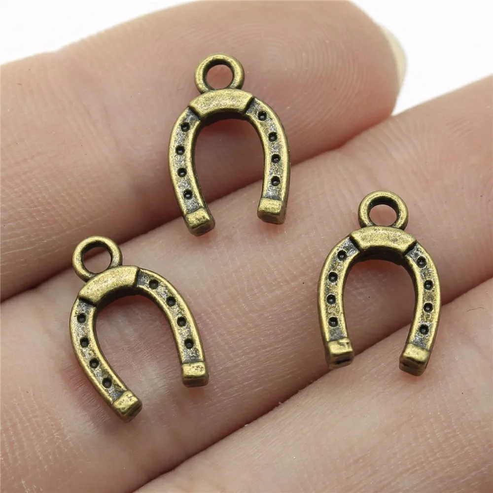 30pcs Charms Lucky Horseshoe Good Luck Talisman 14x9mm Tibetan Silver Color Pendants Antique Jewelry Making DIY Handmade Craft