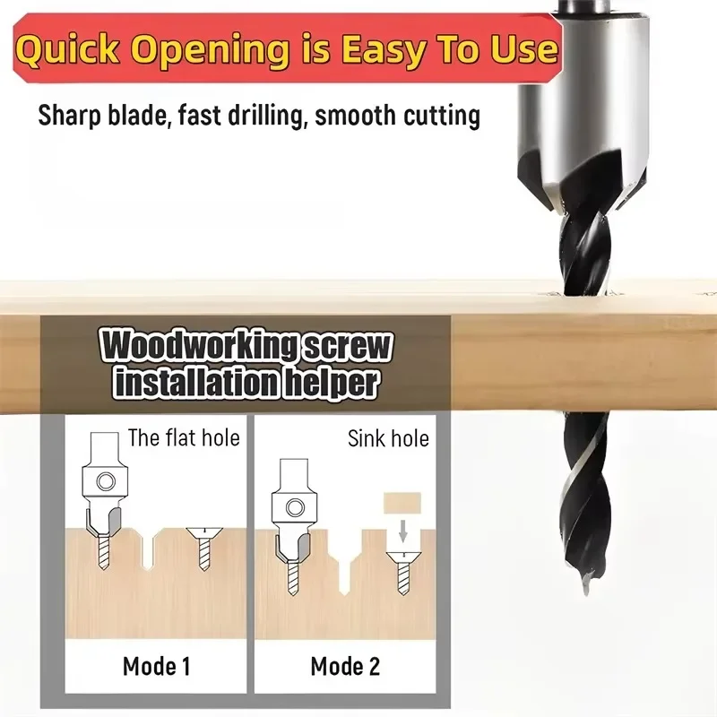 Countersink Drill Bit Set High Speed Steel For Wood Chamfer Boring Woodworking Tool Carpentry Reamer Counterbore Pilot Hole Cut