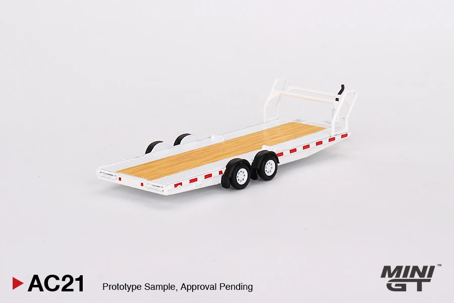 MINIGT 1/64 Car Hauler Trailer White MGTAC21 Car Alloy Toys Motor Vehicle Diecast Metal Model Kids Xmas Gift Toys for Boys