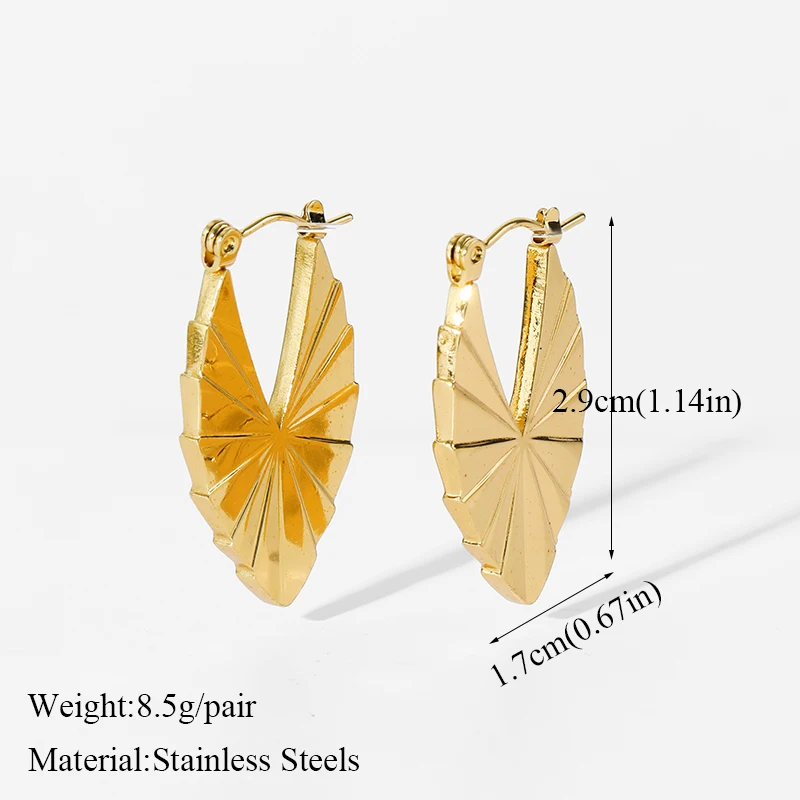 EILIECK 316L Edelstahl Goldfarben Runde Herz-Creolen für Frauen und Mädchen, Modische Ohrschmuck, Urlaubsgeschenk, Bijoux – Detail 9