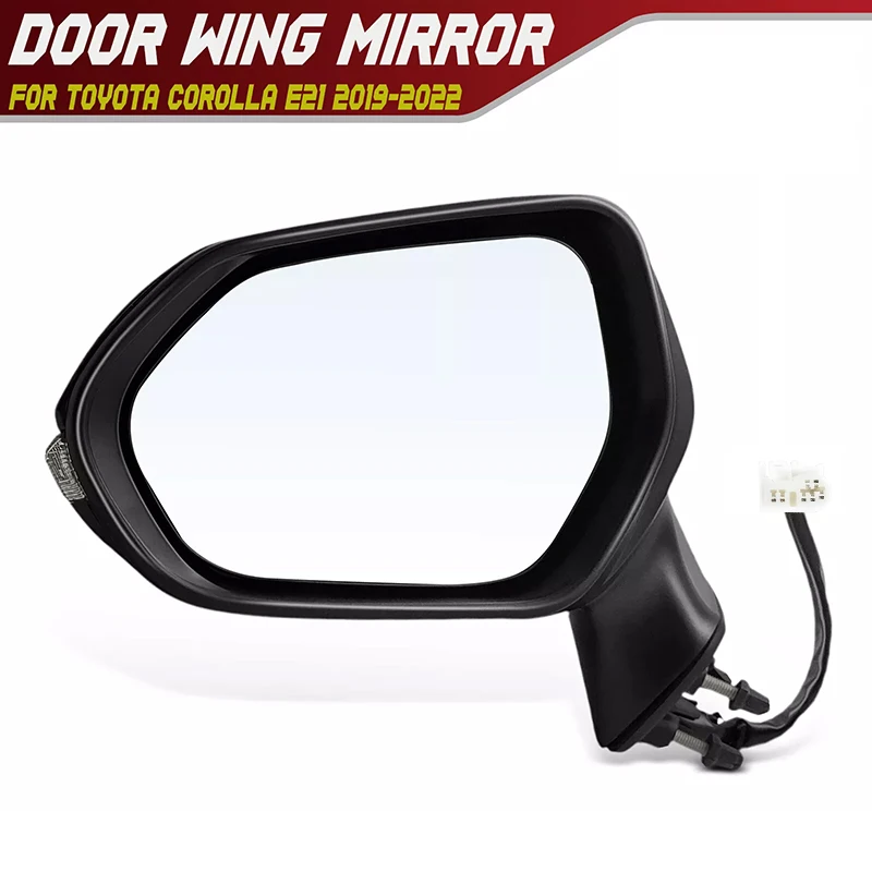 Rear Door Mirror For Toyota Corolla 2019-2023 Rear Electric Adjustable Passenger Left/Right Side Mirror With Turn Singal Light